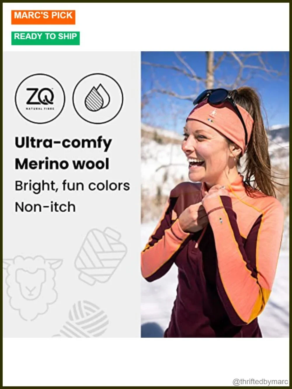 Merino Wool Blend Beanie - Color Block Pattern
